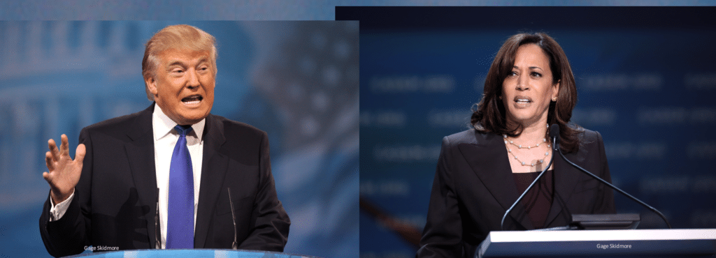 Donald Trump and Kamala Harris